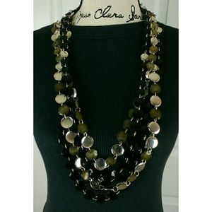 Liz Claiborne long layered coin necklace, 34" long